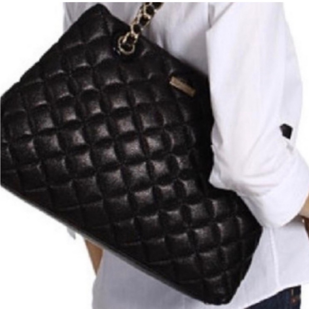 Kate Spade Gold Coast Maryanne Black Quilted Shoulder Bag
